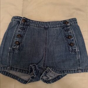 free people button up jean shorts